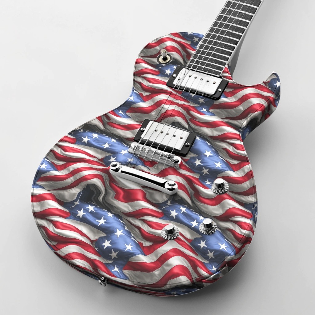 Waving Satin US Flag – 18″x46″ Hydrographic Film Hydro Dipping