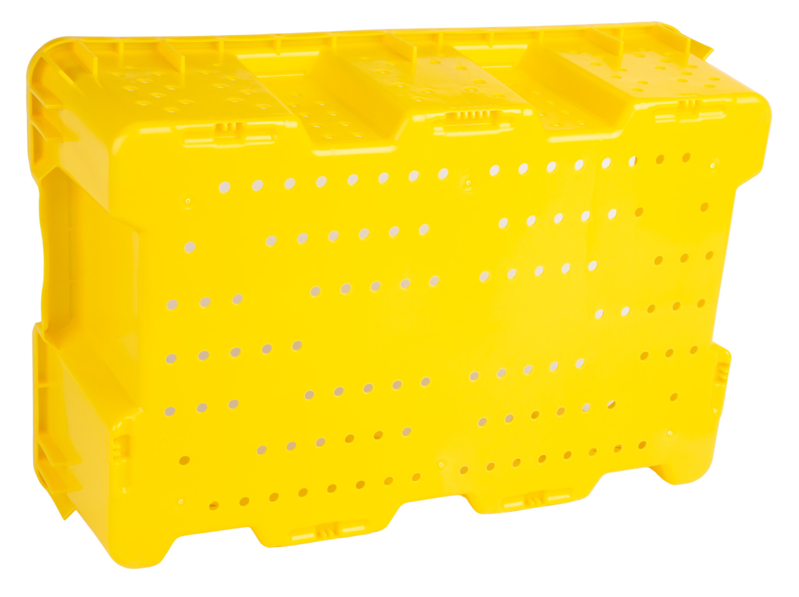 24 x 16 x 7.3″ (7.5 Gallon) Agricultural Nest and Stack Vented Crate, Yellow