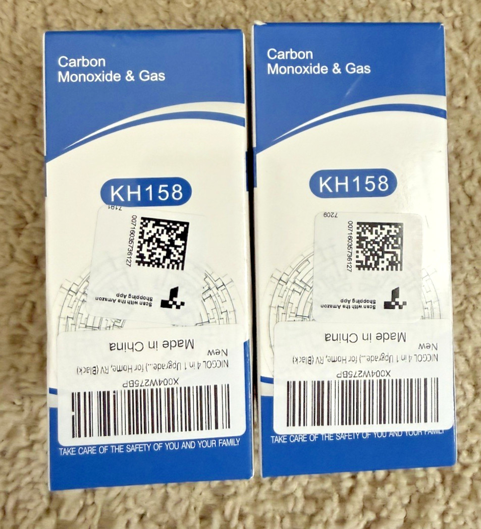 2 Pack KH158 Carbon Monoxide & Gas Detector Alarm Plug-In CO Sensor