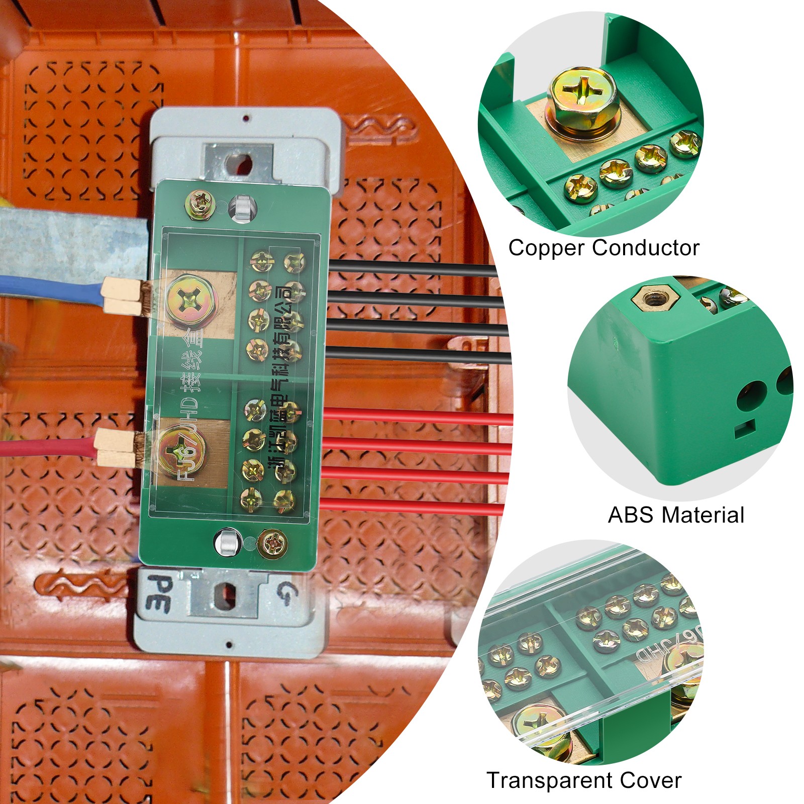 2PCS Wire Terminal Junction Box 2-In 6/8-Out for Universal Distribution Systems