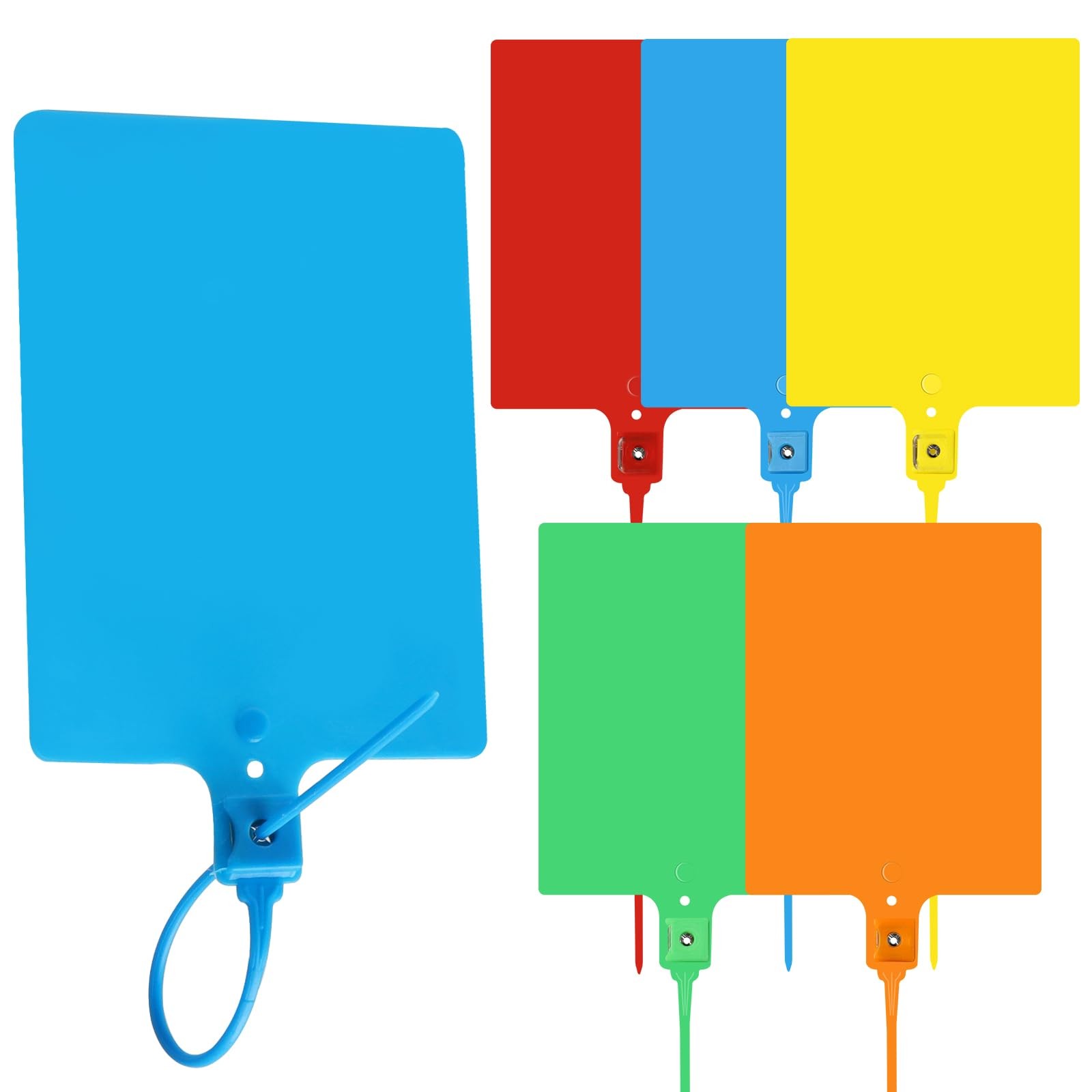 100 PCS Waterproof Plastic Tags Large Plastic Shipping Tags with Wire Cable