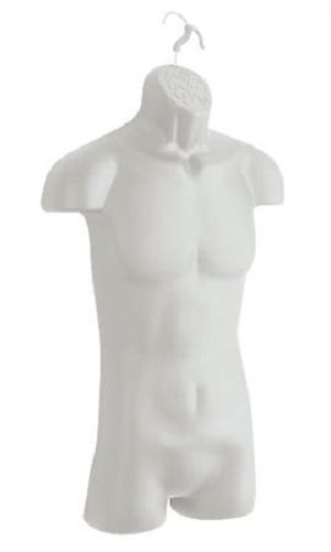 3 Clothing Displays Torso Forms Fits S – L Hanging Male Mannequin Frosted Hollow