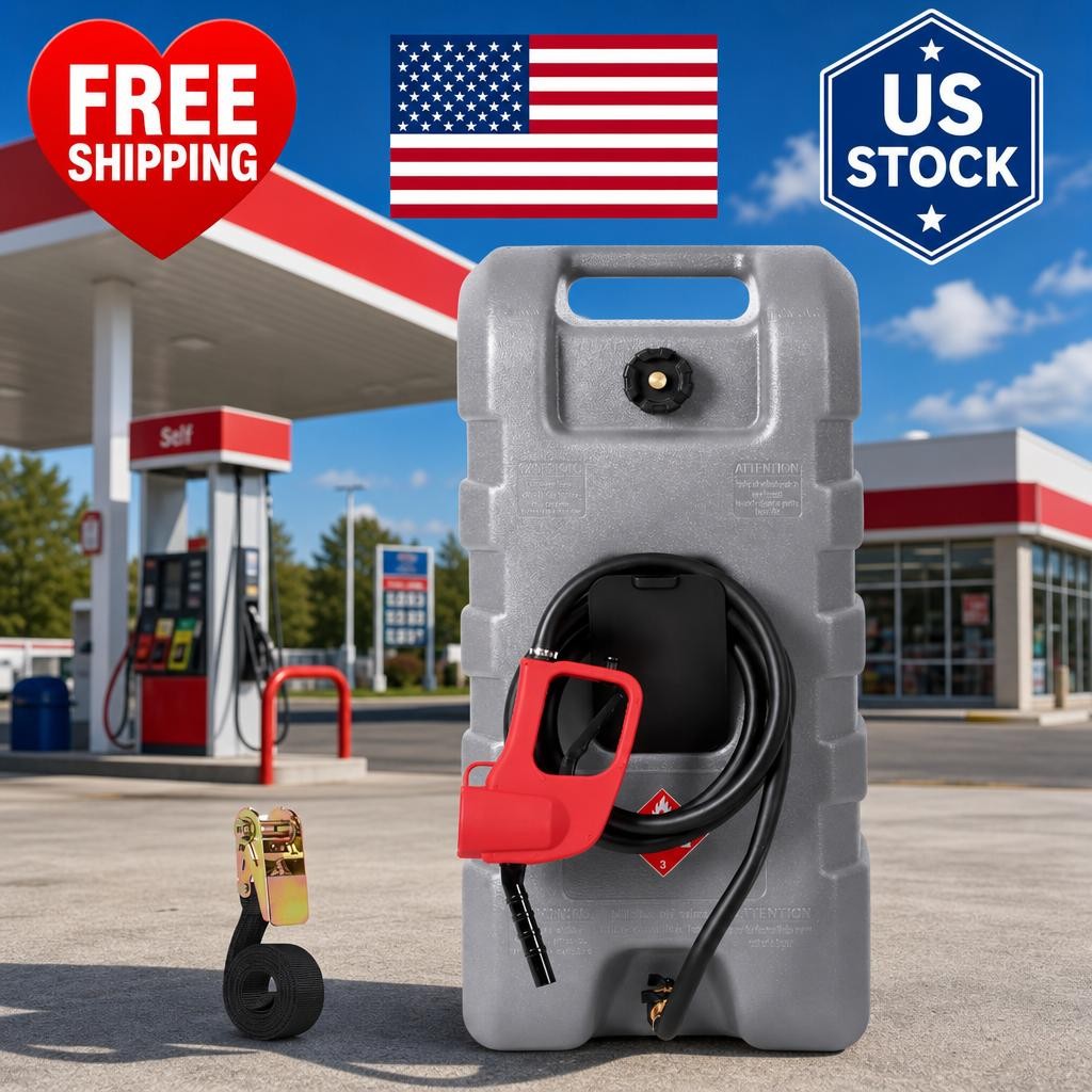 Portable 15 Gas Fuel Tank with Casters, Wheeled Utility Fuel Tank Gallon