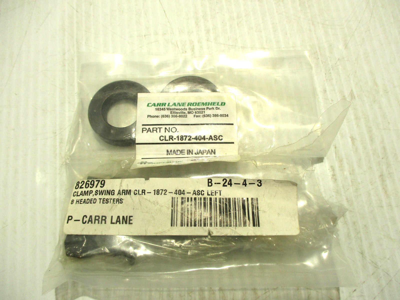 NEW ROEMHELD CARR LANE CLR-1872-404-ASC SWING CLAMP ARM LEFT AIR POWERED