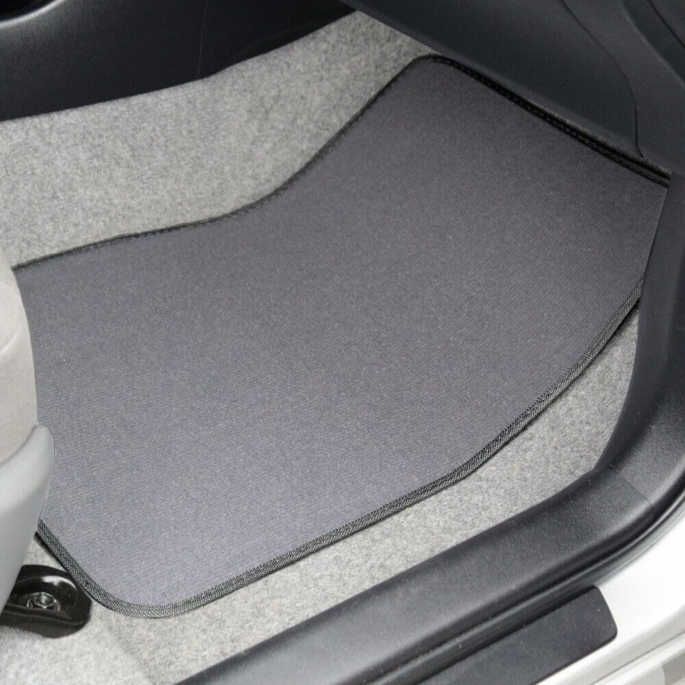 4pc Carpet Car Floor Mats Heavy Duty Heel Pad Med Gray 11.5×16.5 Rear MT-100