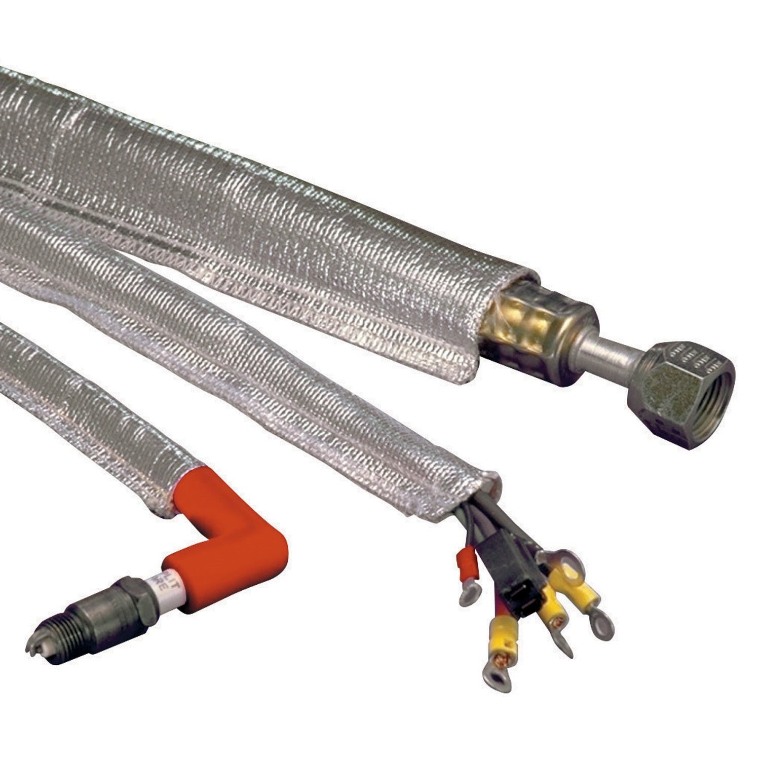 Aluminized Heat Sheath for Wires Cables Hoses Extreme Heat Protection 80 Char…