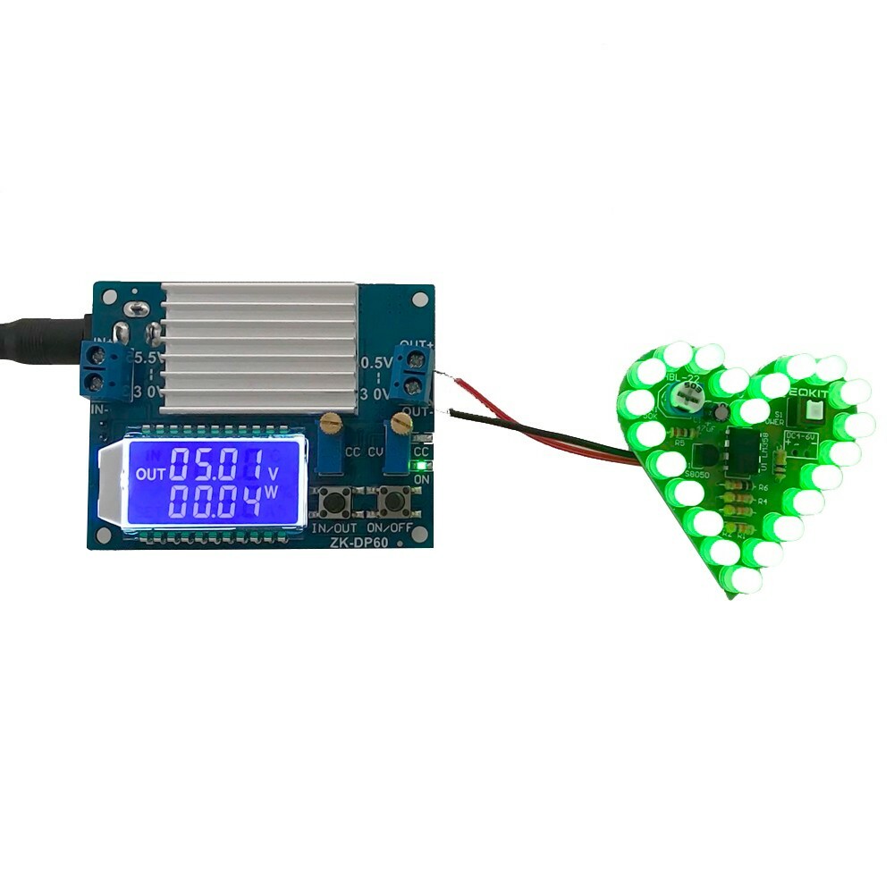 2pc 60W Adjustable Buck Boost Step Up Step Down Power Supply Module with Fan LCD