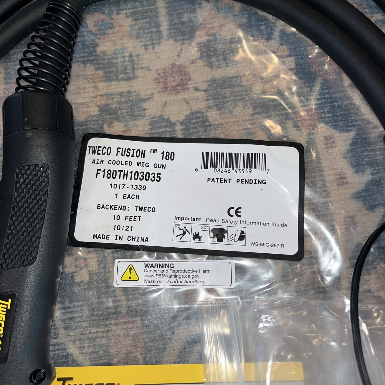 Tweco Fusion Mig Gun 180 F180TH103035 New 1017-1339 Miller Esab Lincoln
