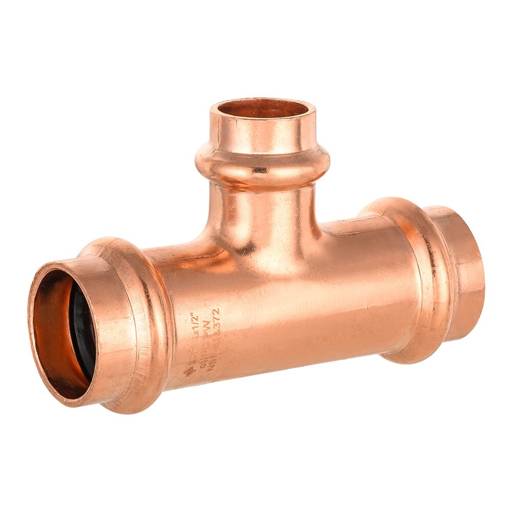 5 PCS EFIELD 3/4″ X 3/4″ X 1/2″ Copper Press Fit Tee Copper Fittings, Lead Free
