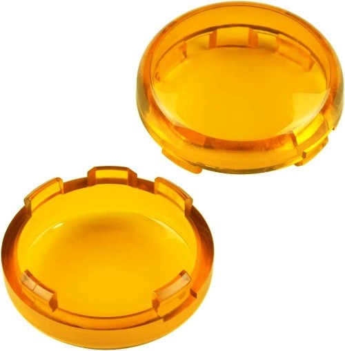 Amber Turn Signal Lens Cover Compatible with Dyna Fatboy Softail Color: Amber