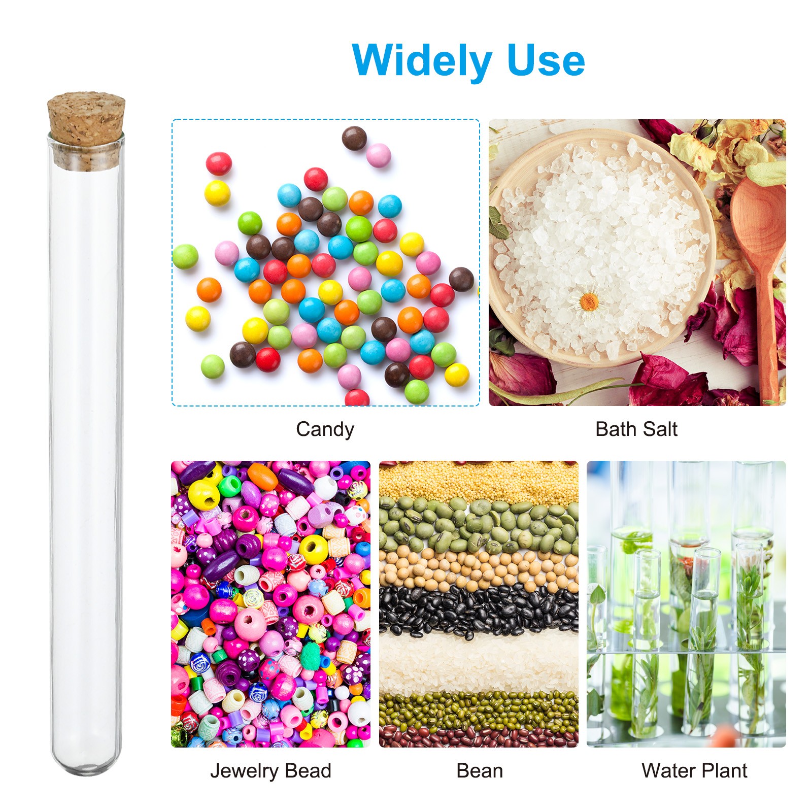 23ml Test Tubes, 10pcs 5.91×0.63in Glass Test Tube Containers with Cork Stopper