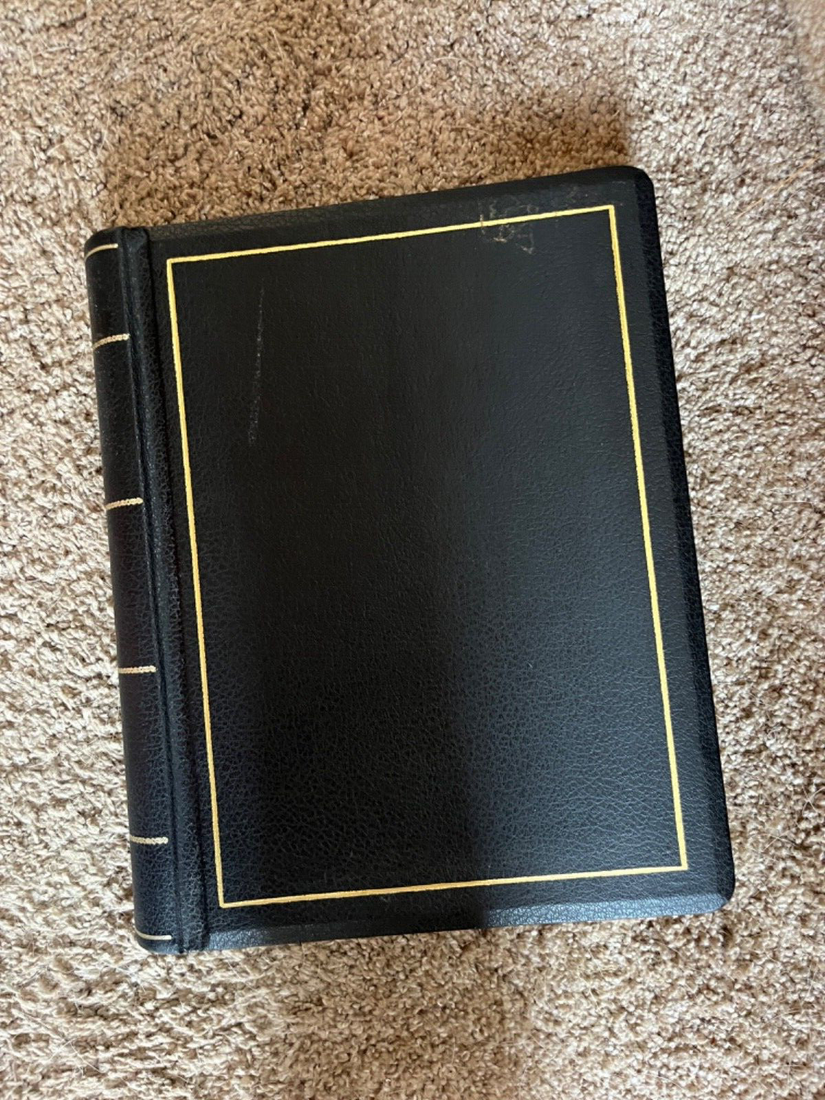 Boorum & Pease Record Book, Black Leather-Like Cover, 300 Unruled Pages