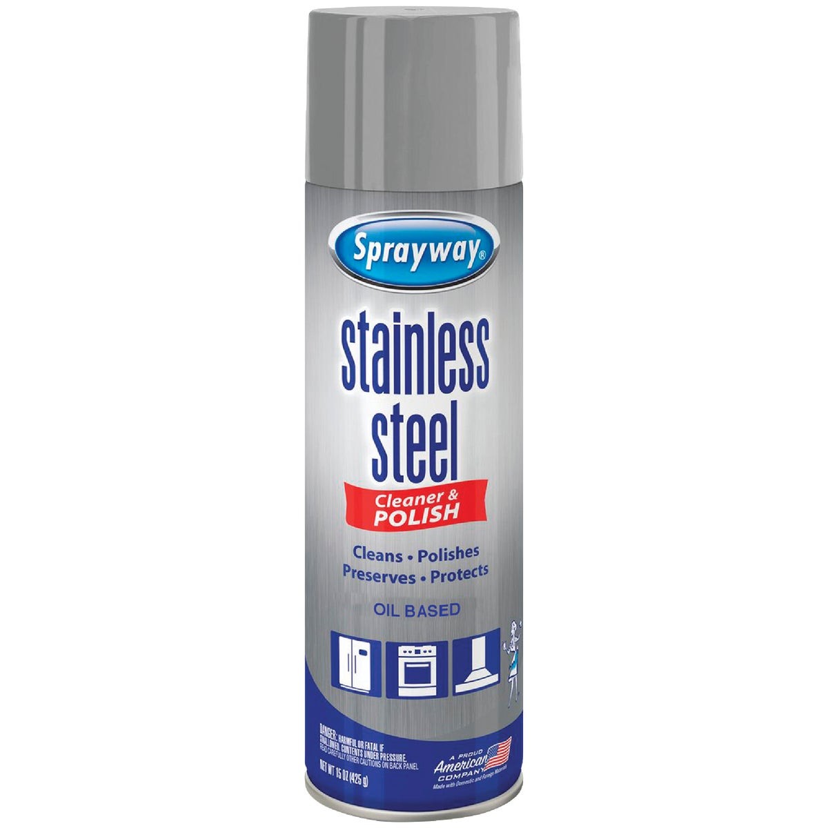 Sprayway 15 Oz. Oil-Based Stainless Steel Cleaner 1000012341 Pack of 12 Sprayway
