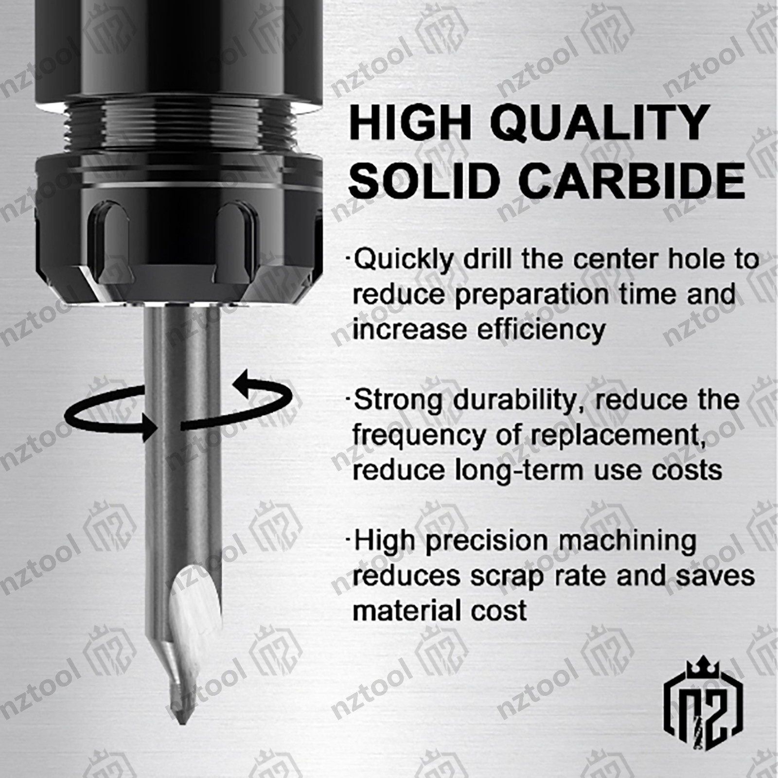 5PCS 60 Degree 5/64″ x 3/16″ x 1-7/8″ Center Drills Solid Carbide Double End NEW
