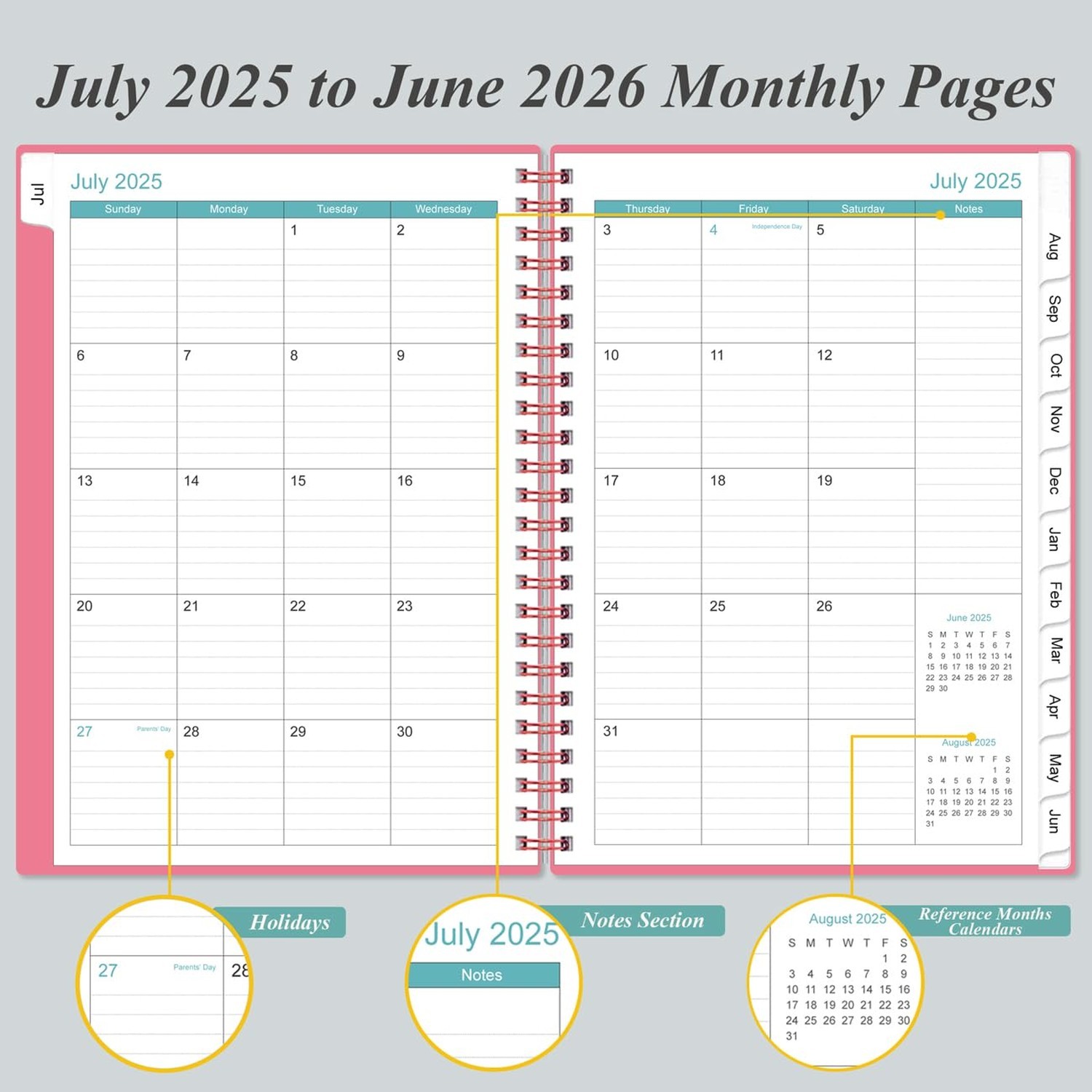 2025-2026 Daily & Monthly Planner – One Page Per Day, Daily Planner from July…