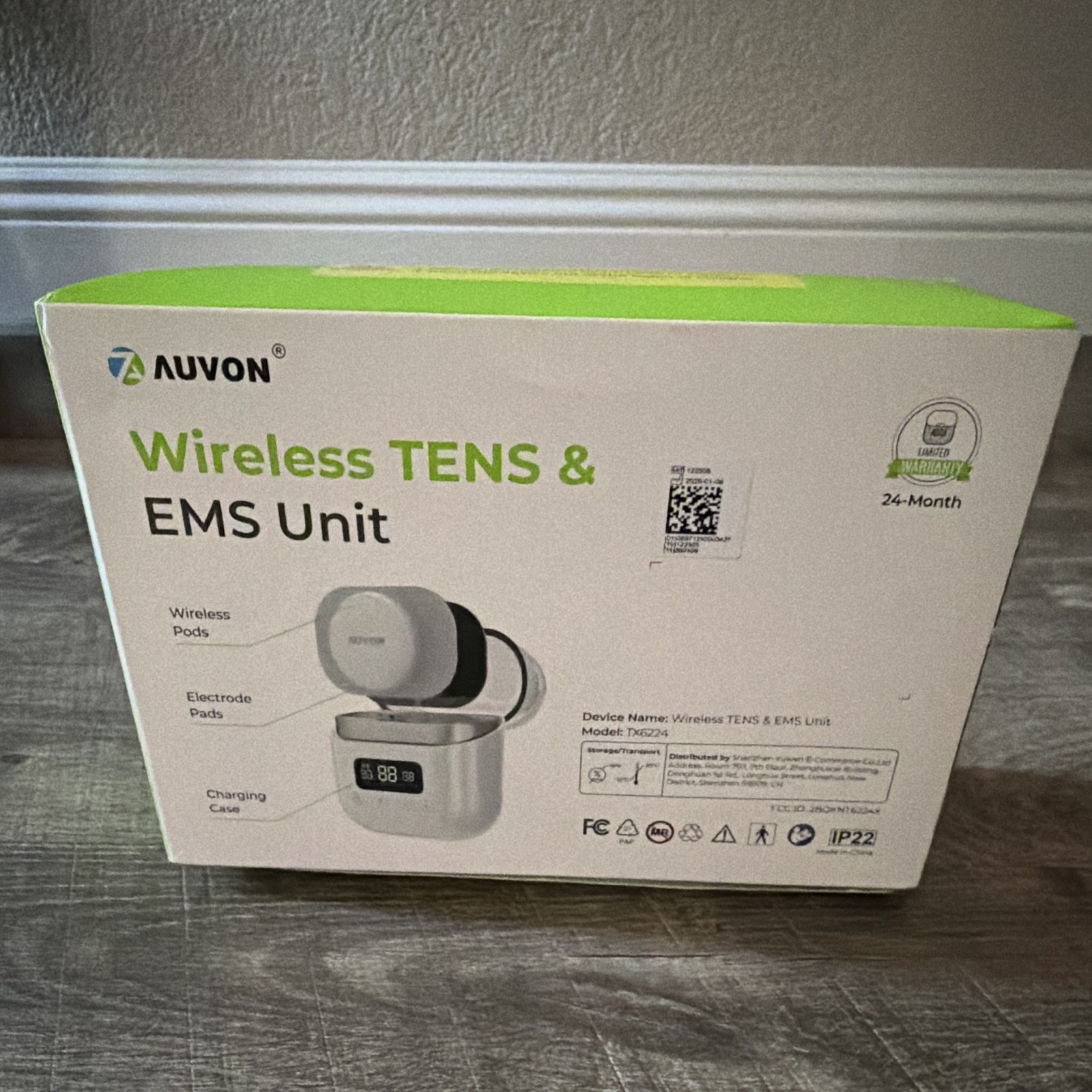New AUVON Wireless TENS/EMS Unit TA6224 2-Channel Handheld with Charging Case