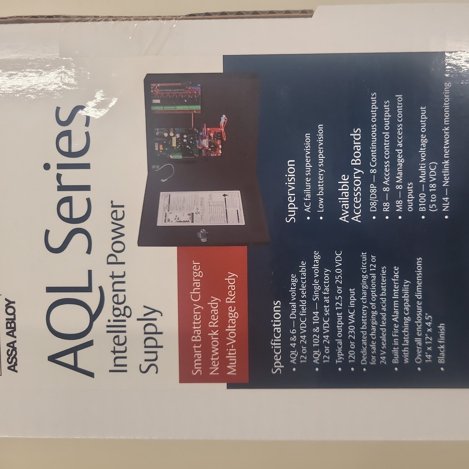 Securitron AQL4-R8E1 Power Supply 4/3A DV with Enclosure