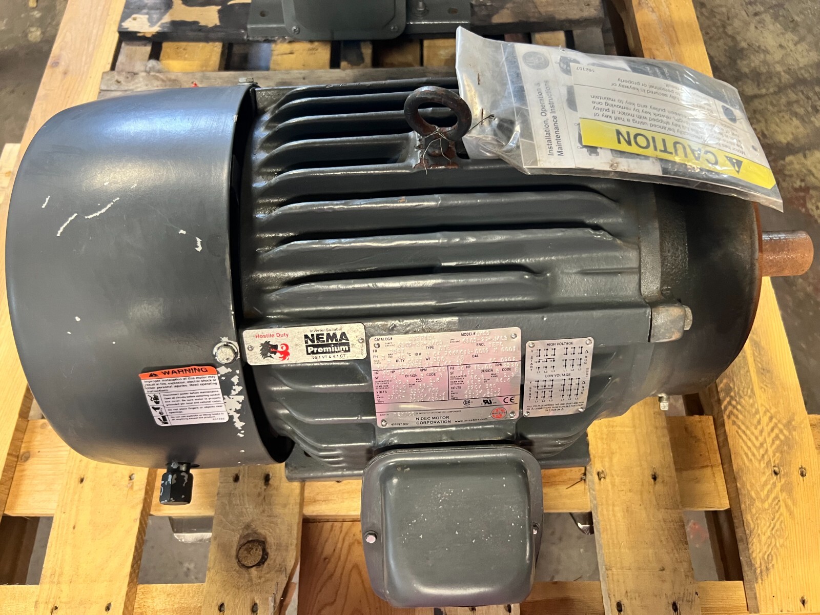 👀 NEW US MOTORS 15 HP HOSTILE DUTY MOTOR 208-230/460V 3545 RPM 254T FR 3Ø DK59