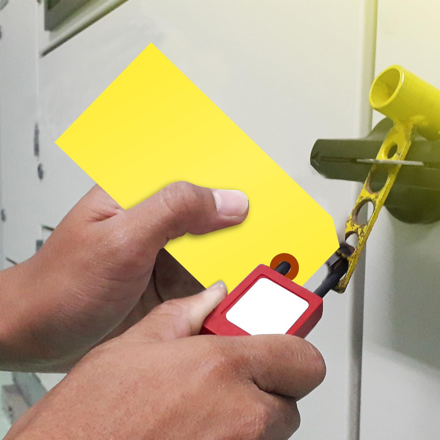 Fluorescent Yellow Blank Tags with Pre-Punched Hole – 100-Pack 4.75″ x 2.375″…