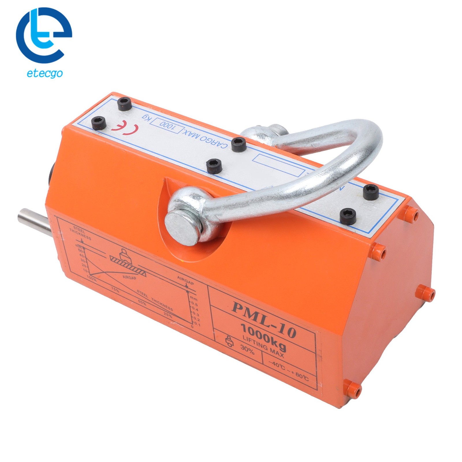 2200Lbs/1000kg Neodymium Hoist Magnetic Lifter Lifting Magnet 2 Safety Factor