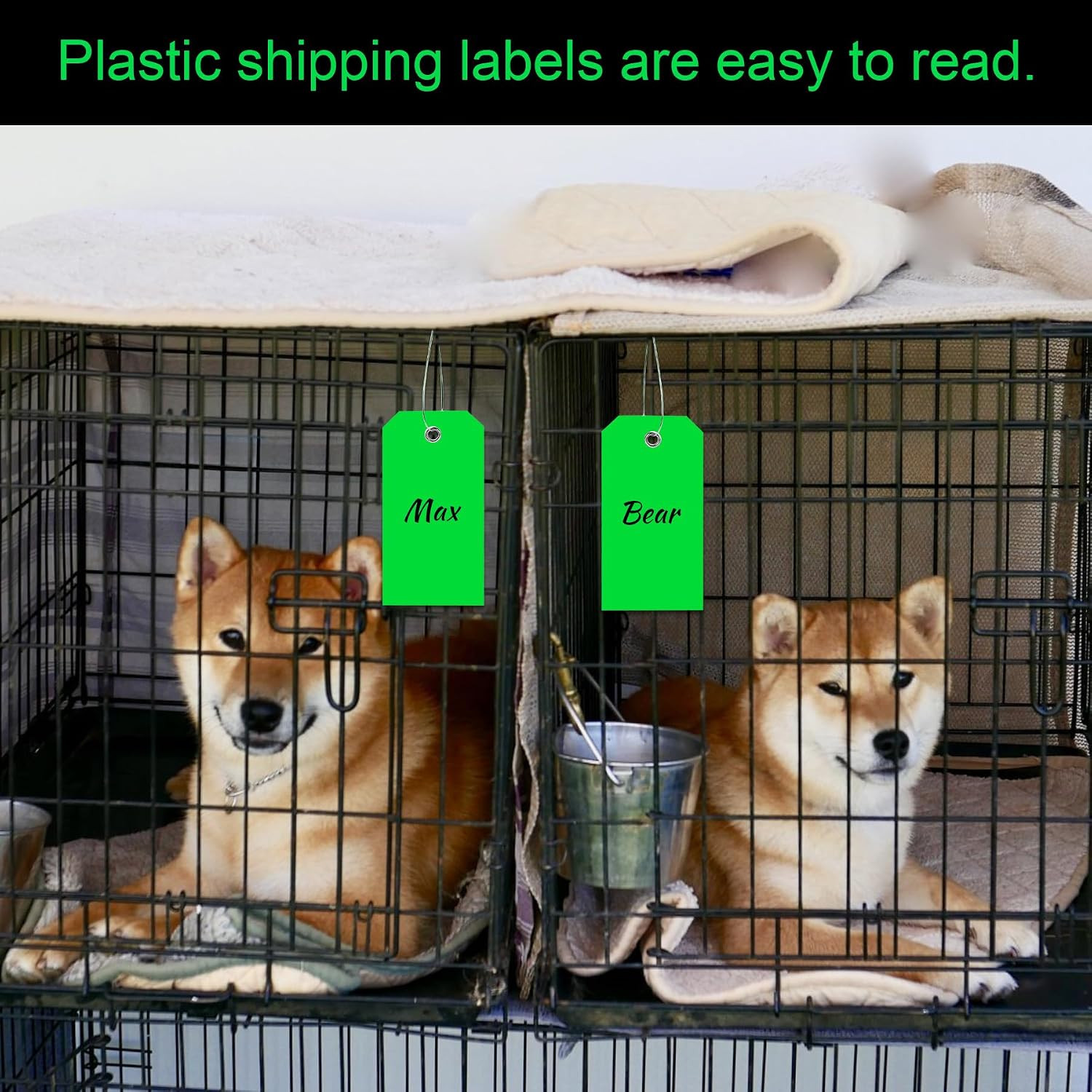 100 Pieces Plastic Shipping Tags with Reinforced Wire Blank Heavy Duty Shipping
