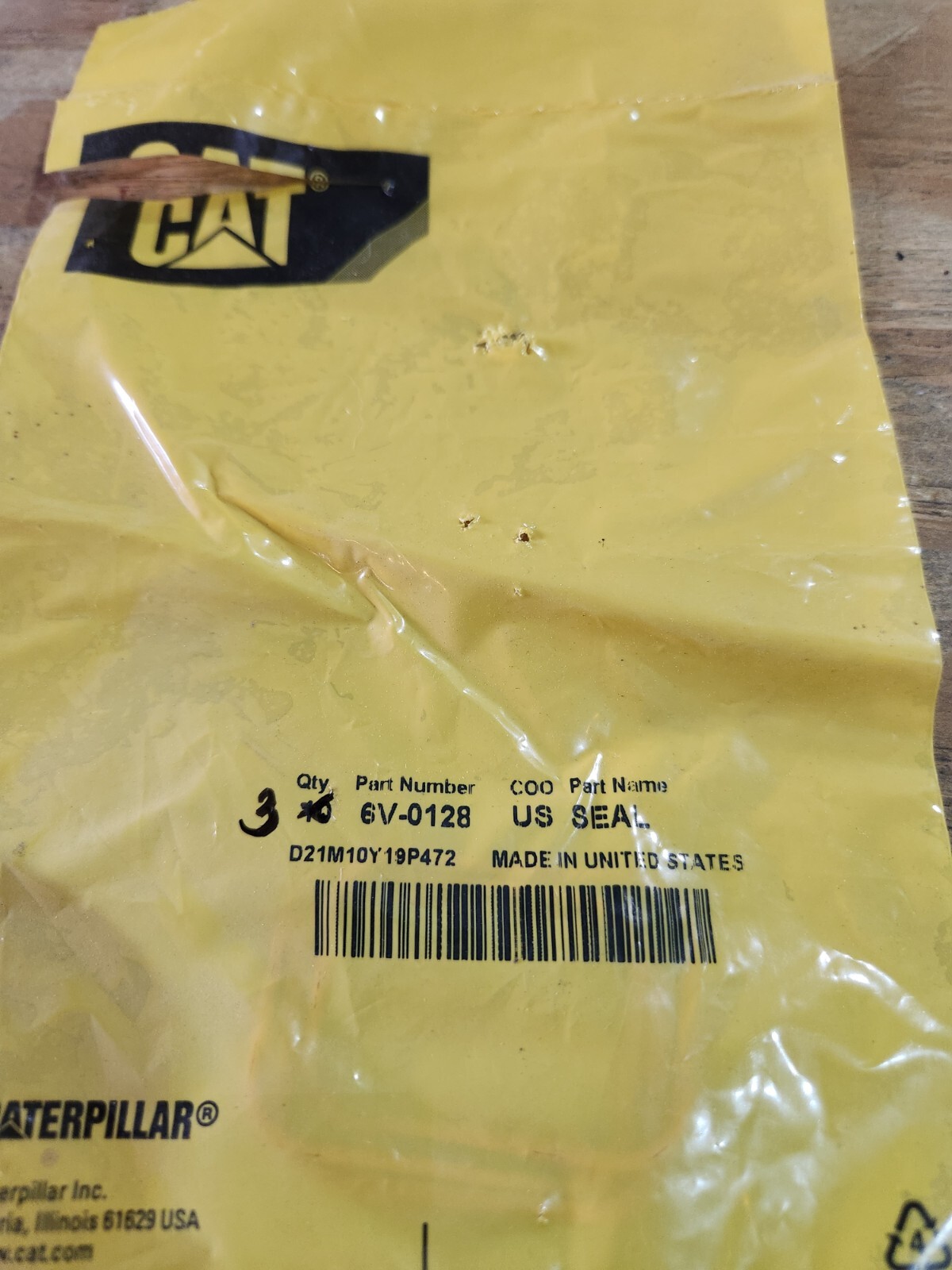 OEM Qty 3***Cat 6V-0128 Connector Seal for 12 pin DT Connectors (6V0128)