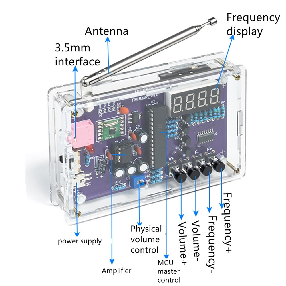 DIY FM Radio Electronic Kits 87-108MHz Digital RDA5807S Module Soldering Project