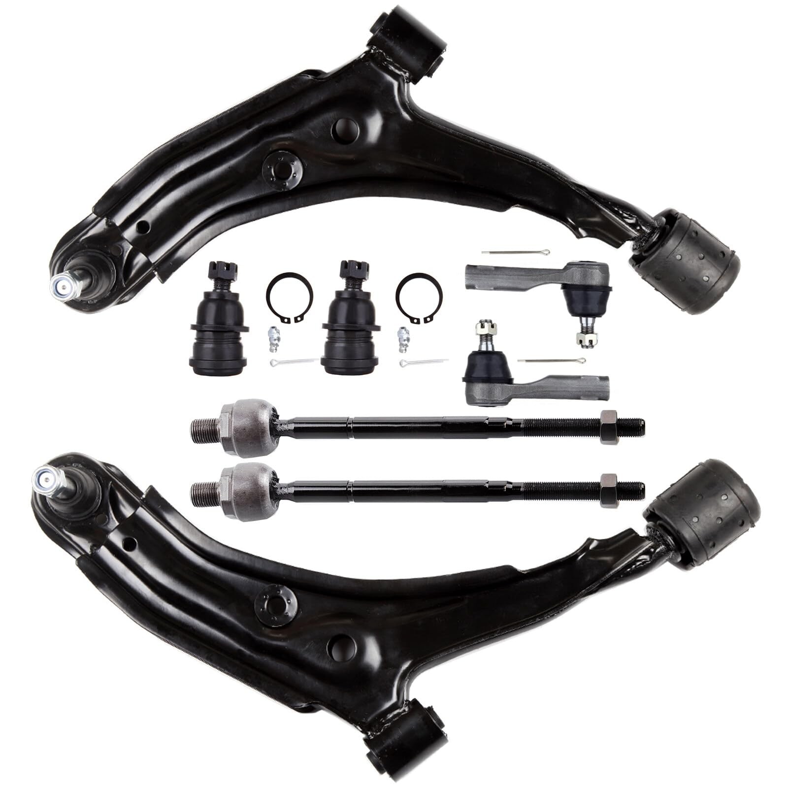 8PCS Front Lower Control Arm Ball Joint Inner Outer Tie Rod End Kit 91-94 Sentra