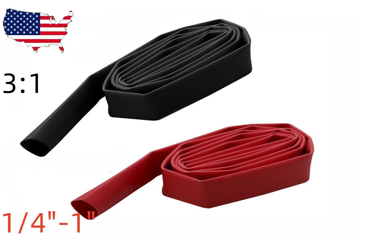 1/4″ 3/4″ 3/8″ 1/2″ 3:1 Heat Shrink Tubing Adhesive lined/Electrical wire sleeve