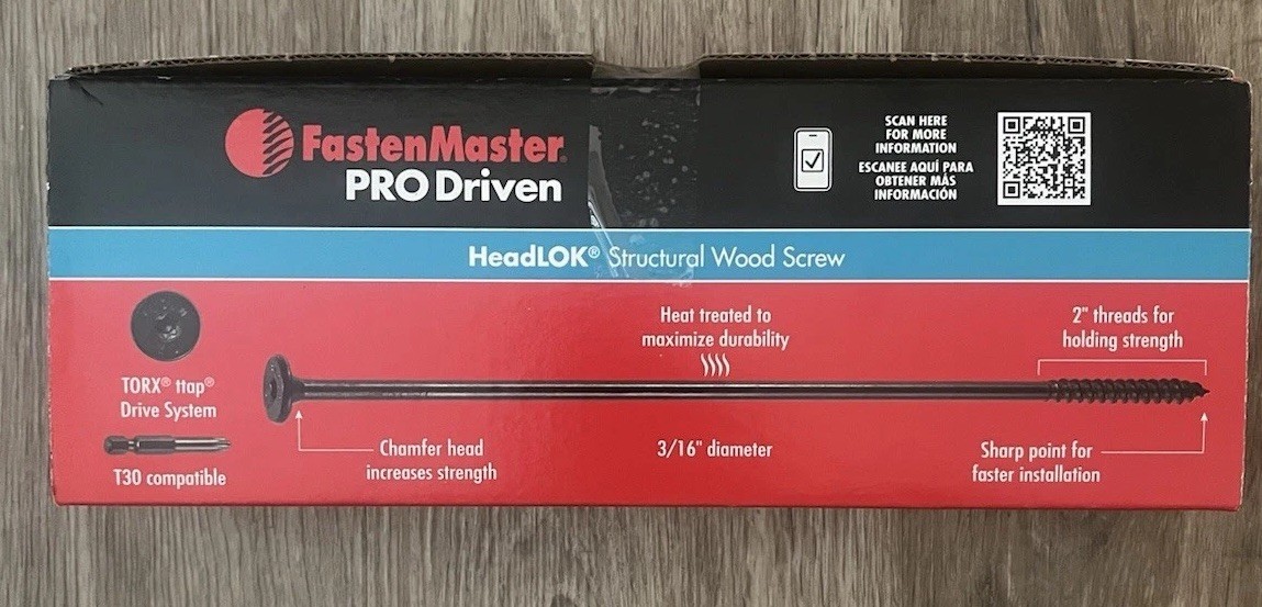 Fastenmaster 8” HeadLOK Screws 50 Count