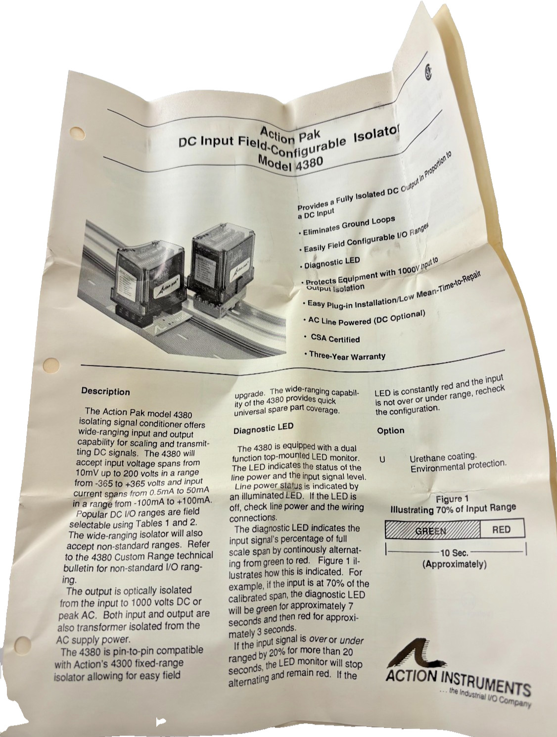 Action Pak 4380-0000 Signal Relay Wide Range Input Output DC 120VAC