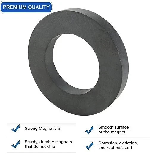 Ferrite Ring Large Magnet,4.72In Dia Big round Ceramic Disc Heavy Duty Magnets w