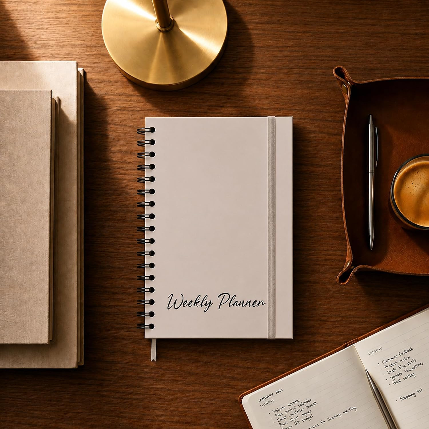 Undated Weekly Planner Notebook 2026, A5 Hardcover Weekly to Do List Notebook fo