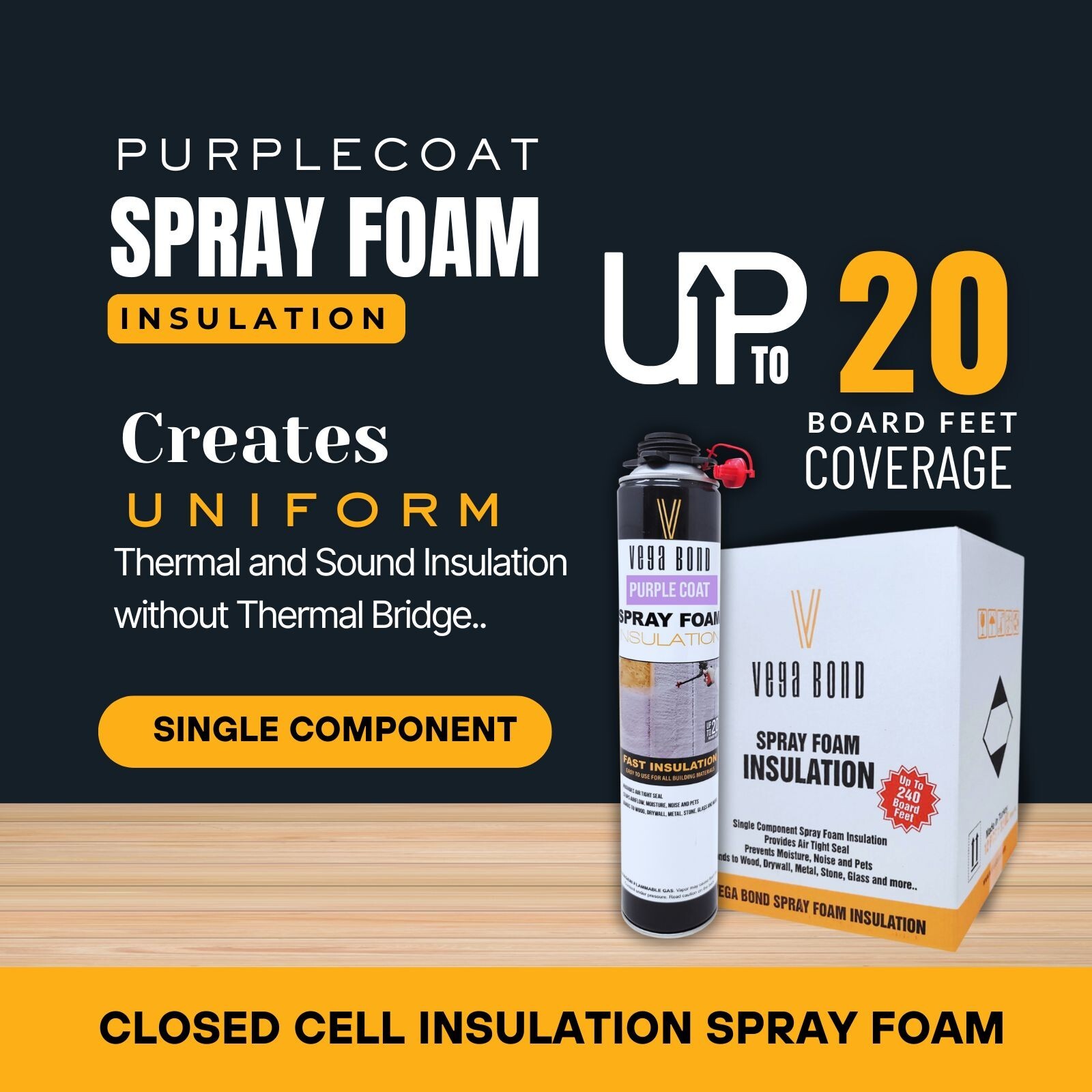 Vega Bond Purplecoat Single Component Spray Foam Insulation 12-Packs -240BF