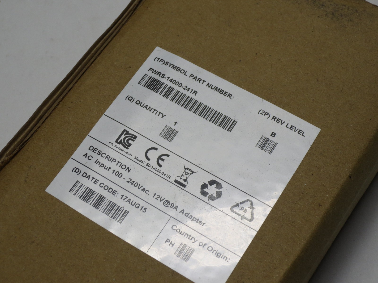 Symbol PWRS-14000-241R AC Power Adapter 50-14000-241R – New Open Box