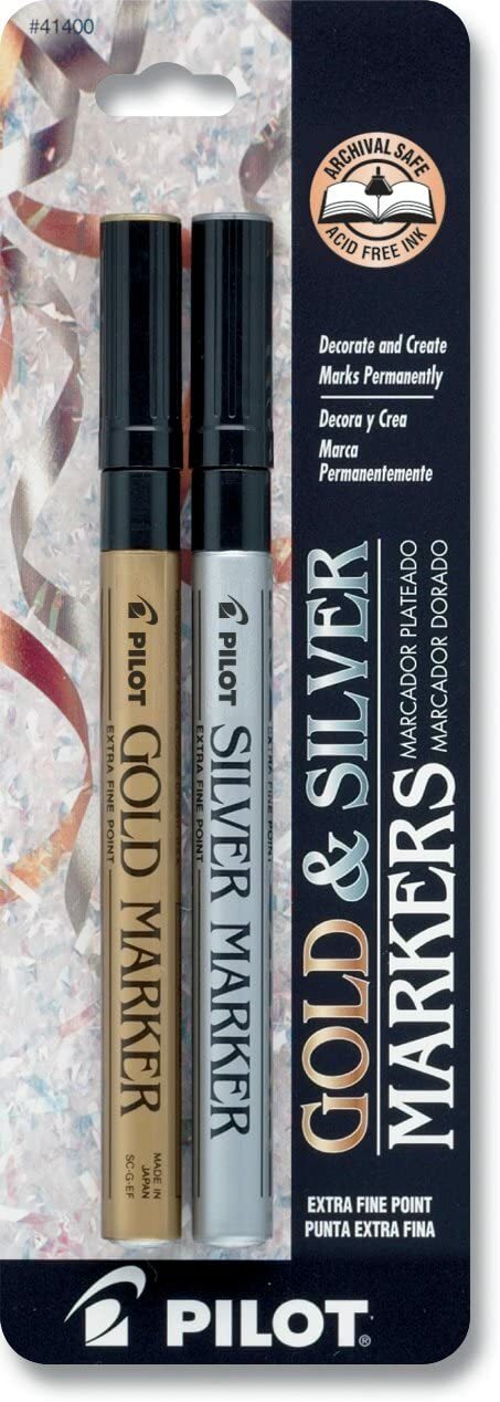 Pilot 41400 Gold & Silver Metallic Paint Marker