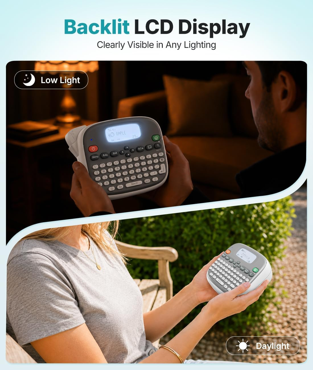 Portable Label Maker with QWERTY Keyboard and Waterproof Tape, White