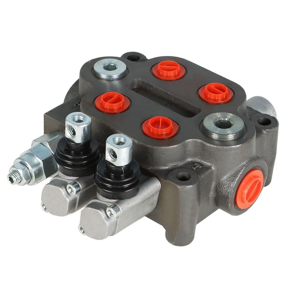 Hydraulic Control Valve Tractor BSPP 25GPM 2 Spool With Conversion Plug