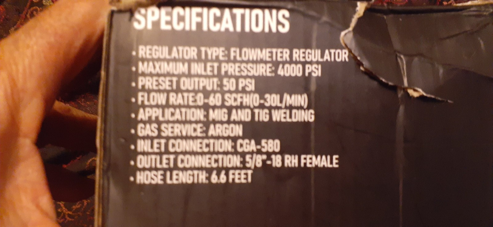 Argon / CO2 Flowmeter Regulator, RX WELD, 0-60 SCFH, 0-30L/MIN, 4000psi Inlet.