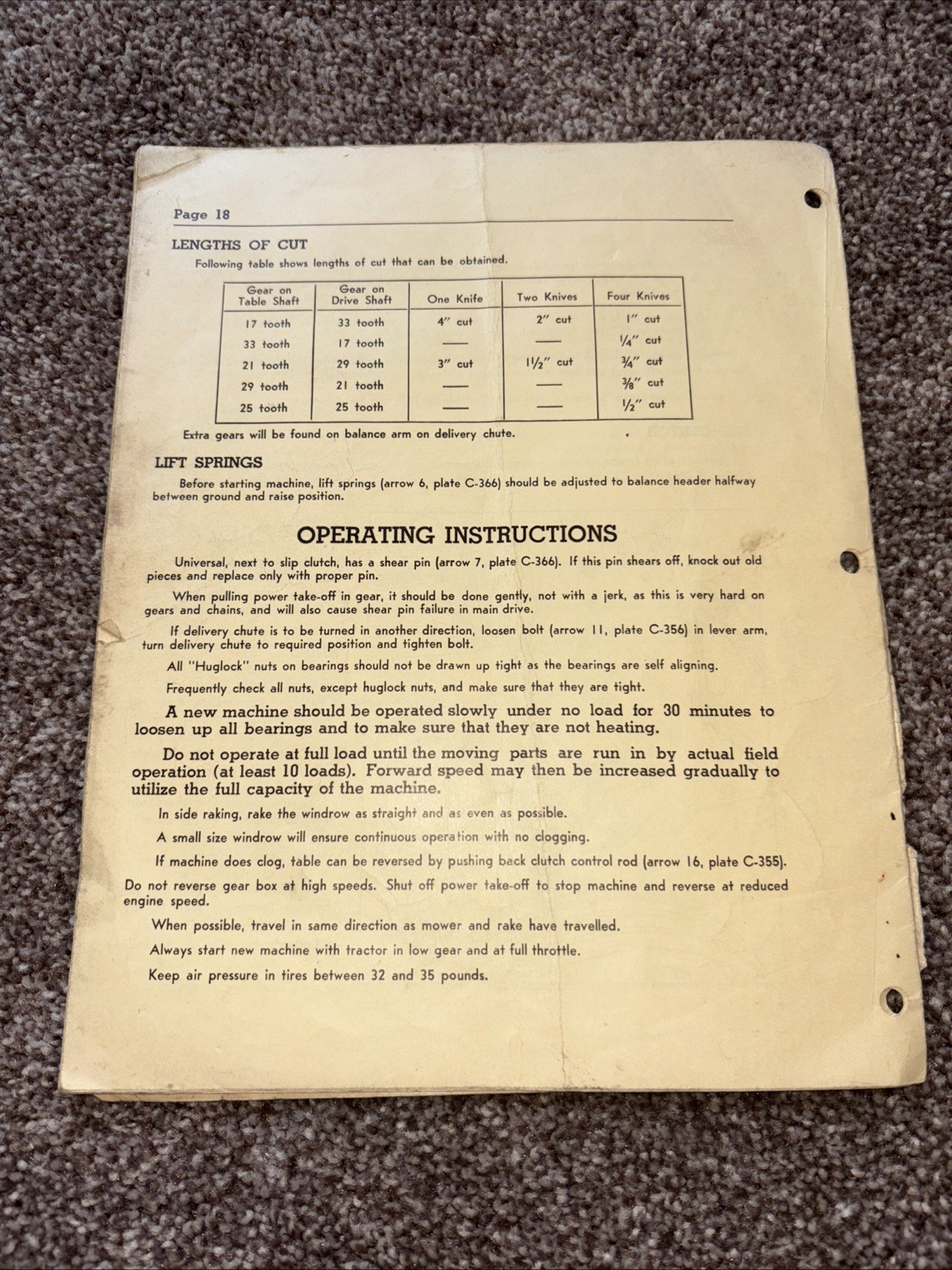 1940s Co-op E411 Forage Harvester Cockshutt Setting Up & Operating Instructions