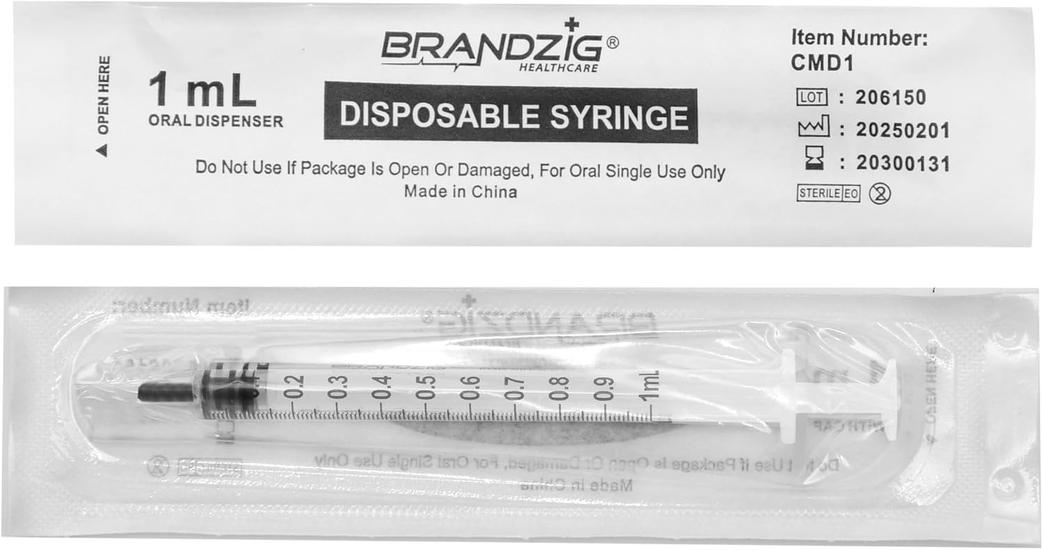 100 jeringas con pipeta de 1 ml y 1 cc con punta Luer Slip, sin aguja, para uso.