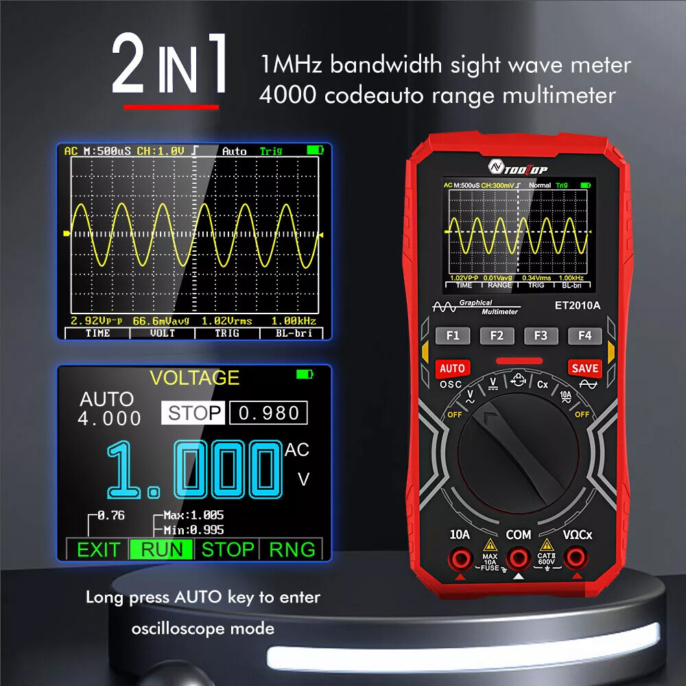 2in1 Oscilloscope Multimeter Digital Display Handheld Oscope Meter 1Mhz E3I8 28