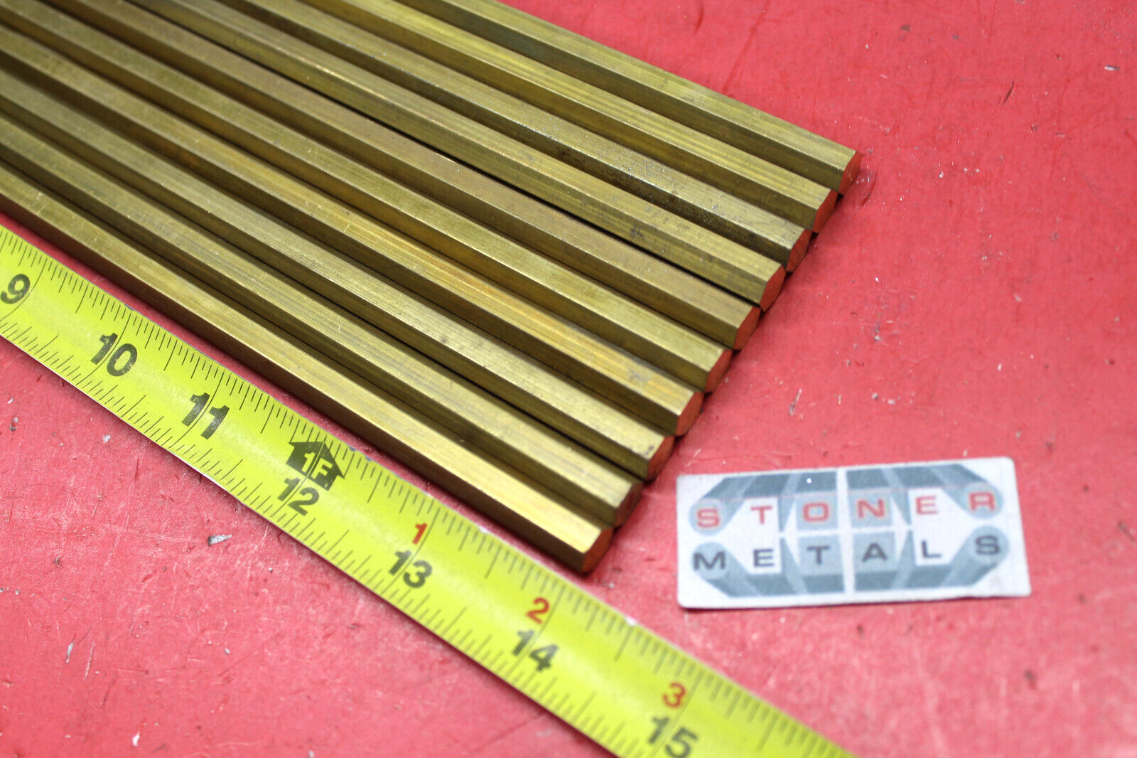 10 Pieces 5/16″ C360 BRASS HEX BAR 14″ long New Lathe Bar Stock .312″ 1/2 Hard