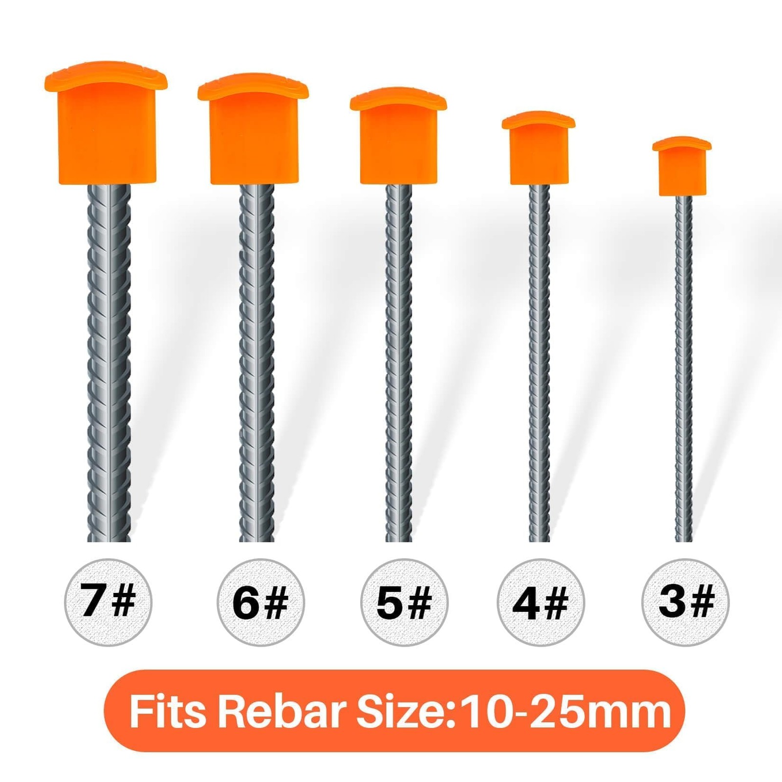 Rebar Caps – 60Pcs Orange Mushroom Safety Cover for T-Posts, Building Co…