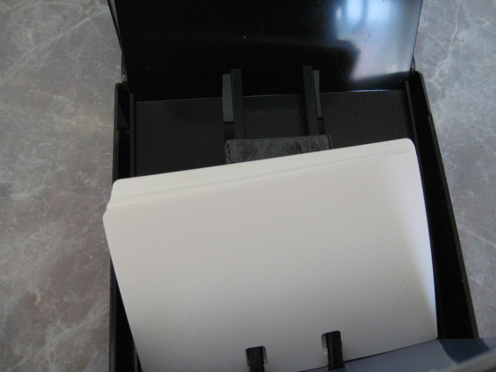 Vtg. Smoked Covered Rolodex Card File R-030 Blank Cards Black w Blue Cards