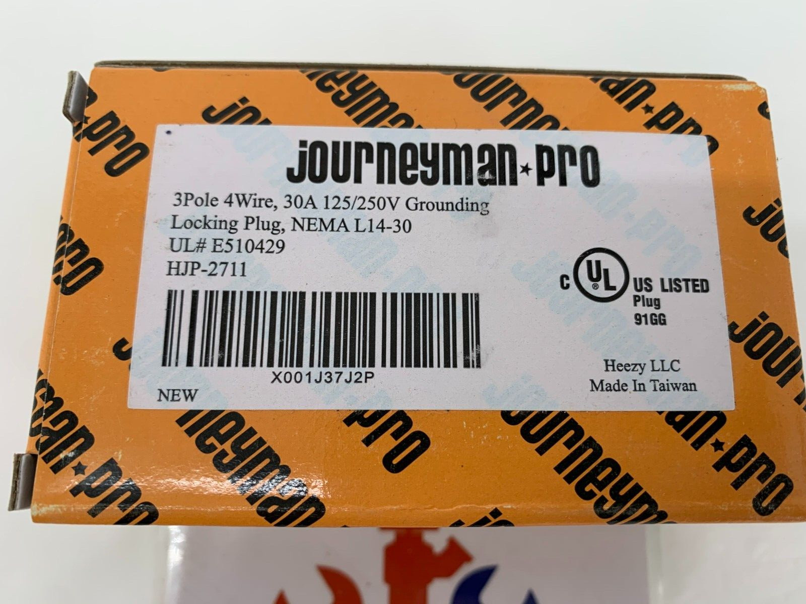 Journeyman-Pro HJP-2711 30A Locking 3P 125/250V NEMA L14-30 Plug Black