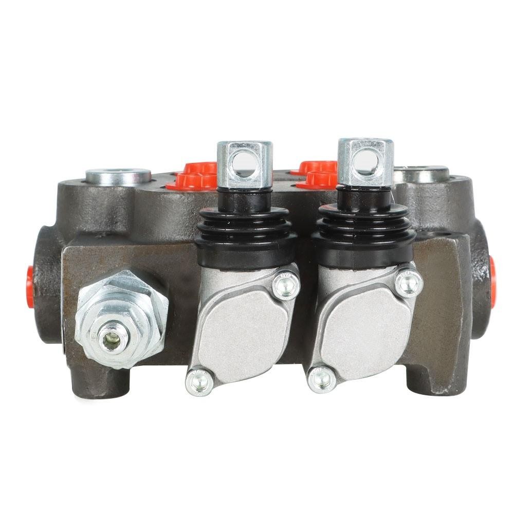 Hydraulic Control Valve Tractor BSPP 25GPM 2 Spool With Conversion Plug