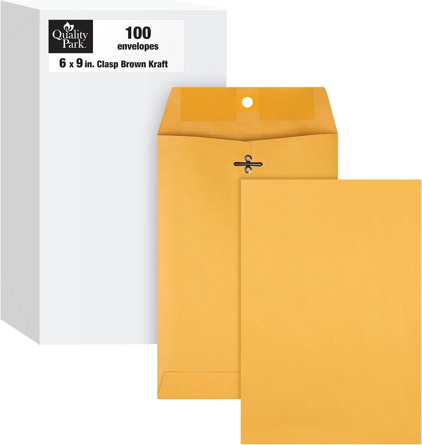 Quality Park 6 x 9 Clasp Envelopes, and Gummed 6 x 9 Inches, Kraft