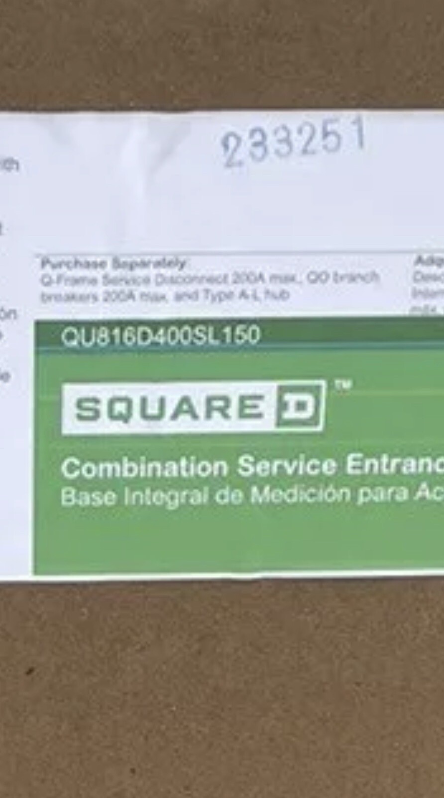 Square D 400A Meter Main Disconnect 400 AMP QU816D400SL150 (BRAND NEW) ed4u