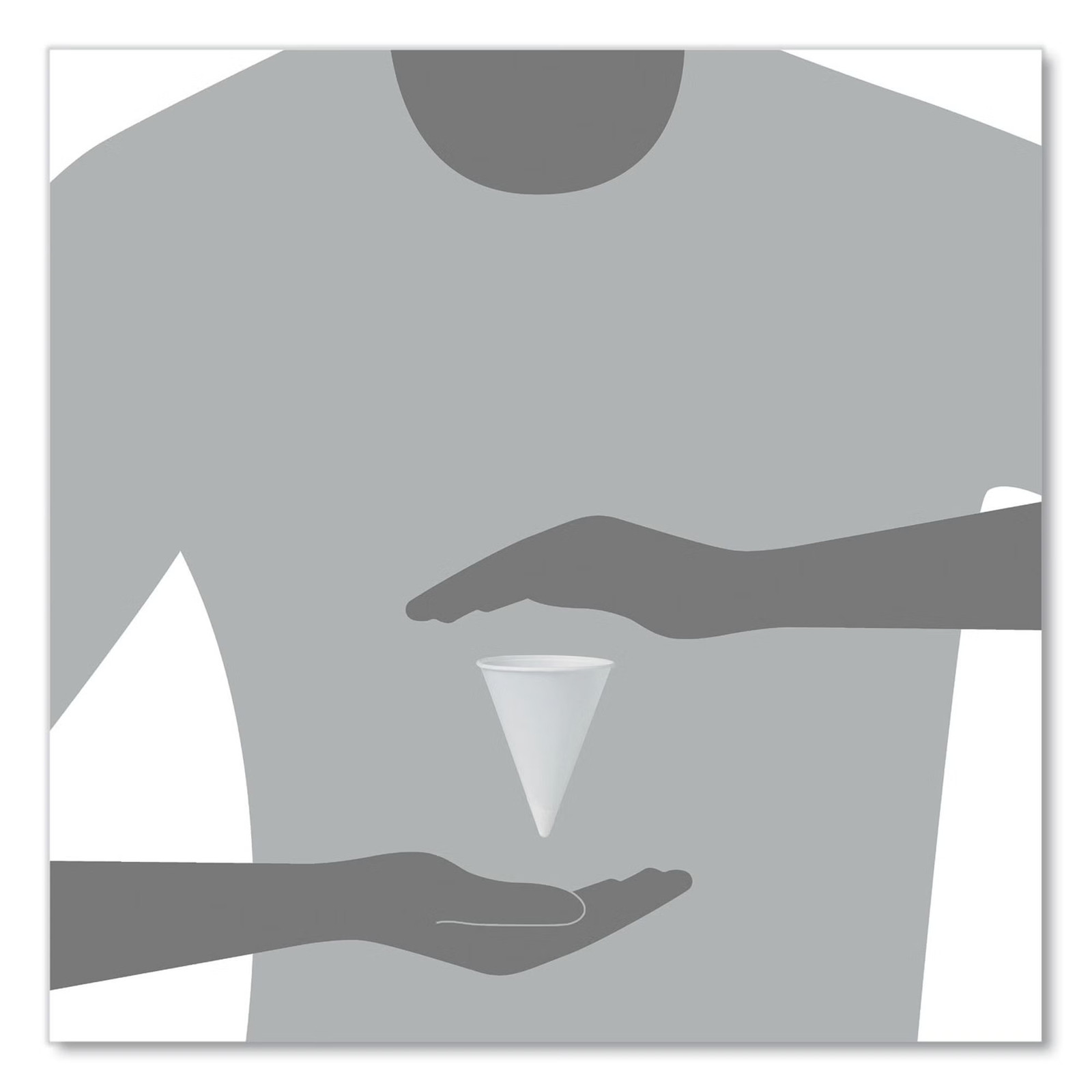 Bare Disposable Paper Cone Cup White Paper 4 oz. 200 Ct 4R-2050